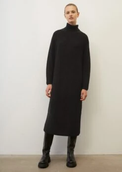 Marc O'Polo Polo Neck Knitted Dress Made Of Organic Cotton Yarn