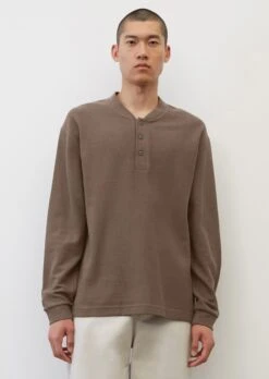 Marc O'Polo Relaxed Long-sleeved Serafino Top Made Of Micro Waffle Textured Jersey -FashionLust Verkaufs-Shop 0329dc2a0eecb6a64c0dc4df3a75cd24