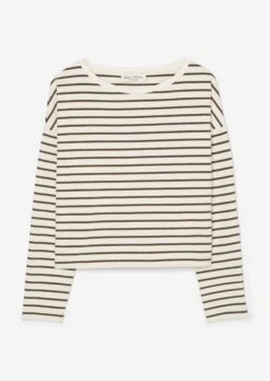 Marc O'Polo Stretchy, Striped Long Sleeve Top In A Regular, Cropped Fit Made Of Soft, Peached Jersey 17 Marc O'Polo Stretchy, Striped Long Sleeve Top In A Regular, Cropped Fit Made Of Soft, Peached Jersey -FashionLust Verkaufs-Shop 0330fc67aa279b36d780ef02f4bc5b58