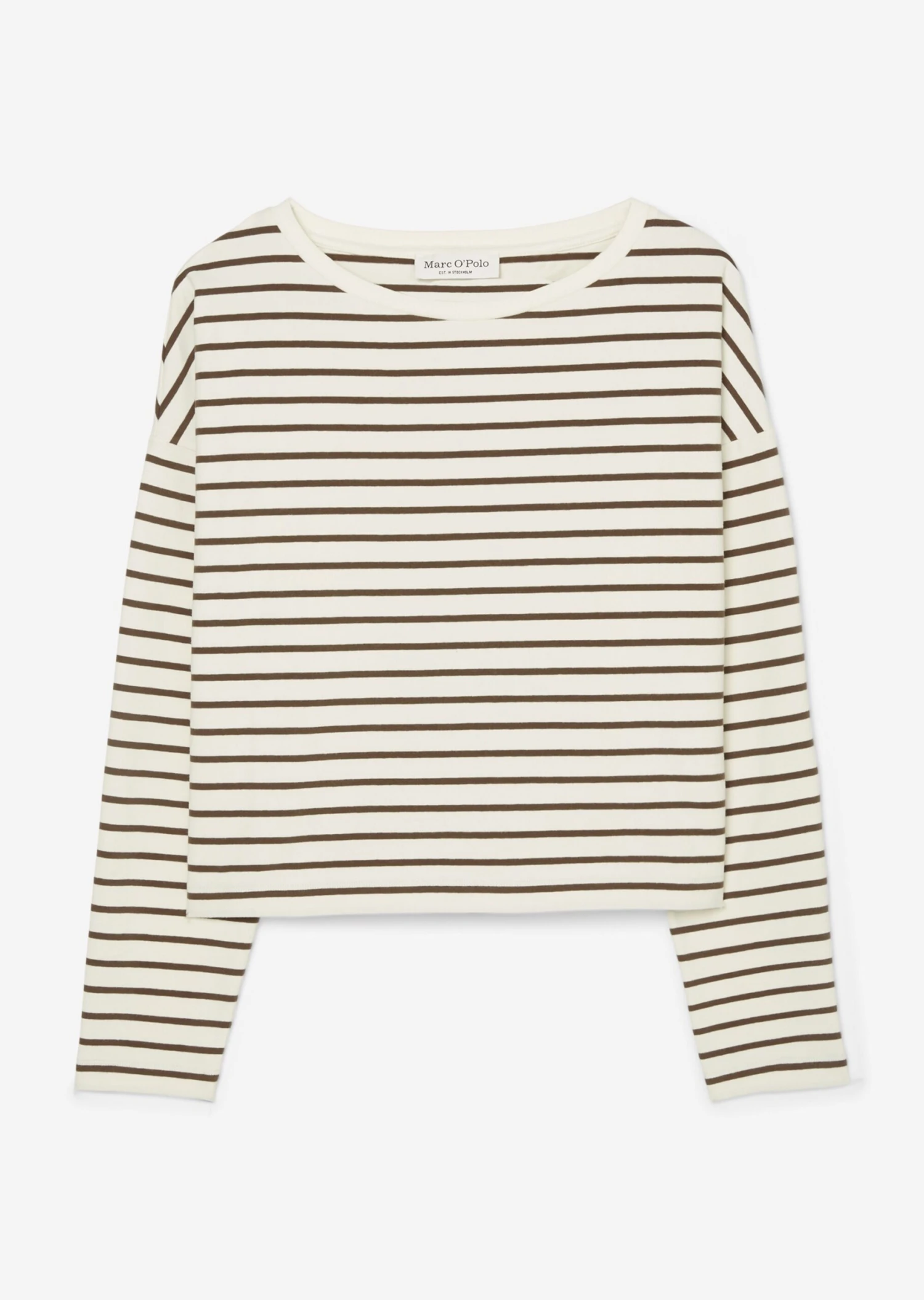 Marc O'Polo Stretchy, Striped Long Sleeve Top In A Regular, Cropped Fit Made Of Soft, Peached Jersey 9 Marc O'Polo Stretchy, Striped Long Sleeve Top In A Regular, Cropped Fit Made Of Soft, Peached Jersey – Bild 7