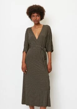 Marc O'Polo Jersey Wrap Dress With An All-over Print Made Of Stretchy Viscose Fabric -FashionLust Verkaufs-Shop 04a2263828ee8b6aa821e92e2f4bef6b