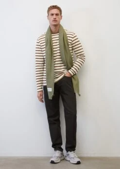 Marc O'Polo Striped Long Sleeve Top In A Regular Fit Made From Pure Organic Cotton