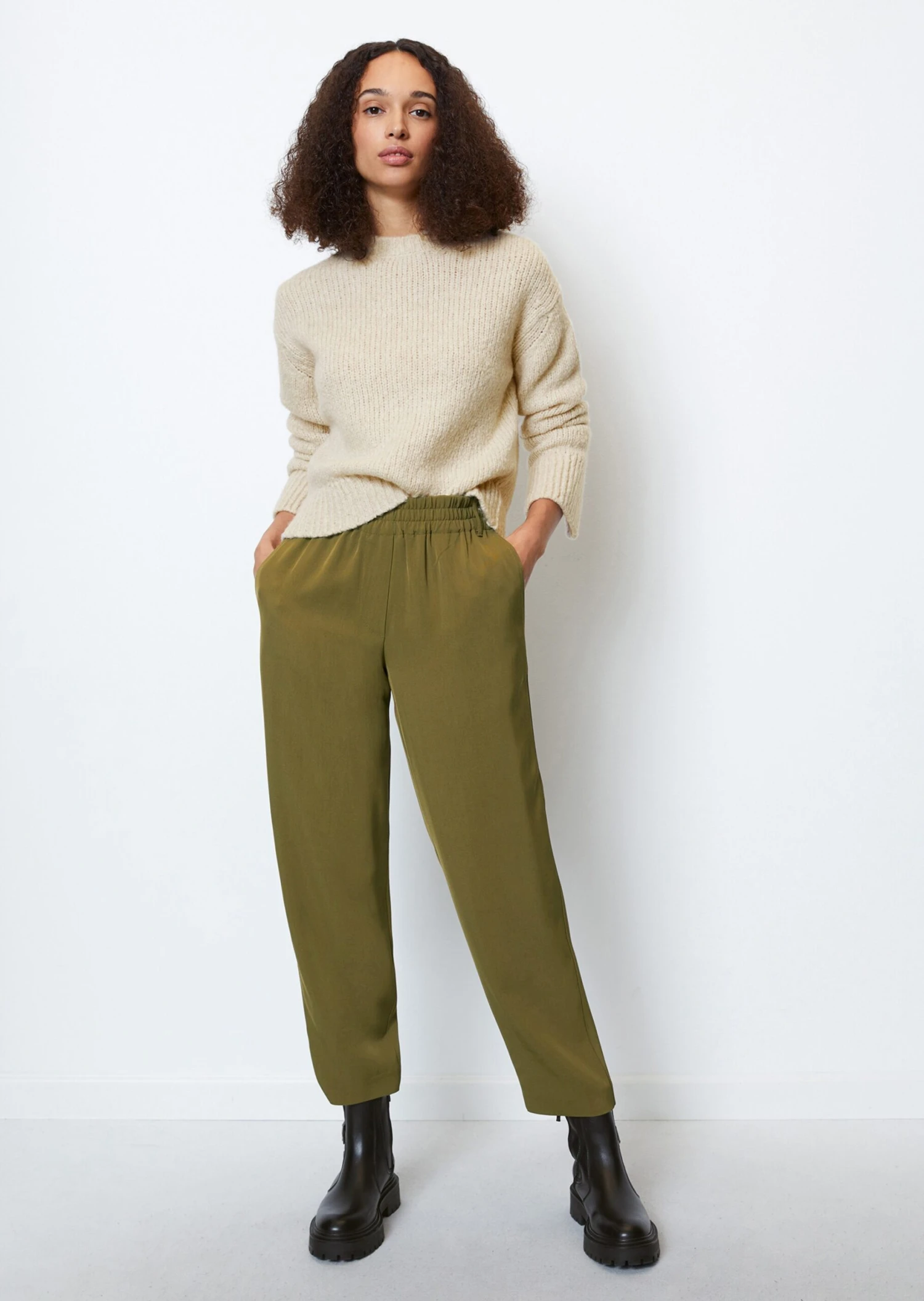 Marc O'Polo Loose Trousers Relaxed Made From A Flowing Viscose Mix