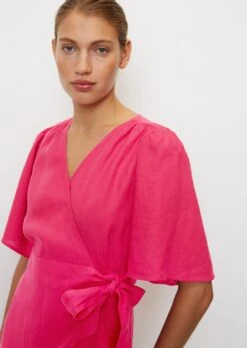 Marc O'Polo Short Linen Wrap Dress With Flounce Sleeves -FashionLust Verkaufs-Shop 12595590d15704728e184f3160538be9