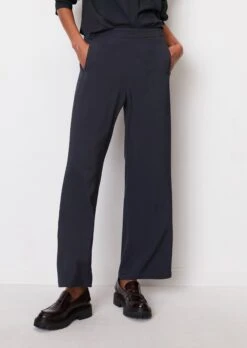 Marc O'Polo Wide Leg Trousers With Semi-elastic Waistband In Pure Viscose -FashionLust Verkaufs-Shop 12a1d5639e25d5319733d603133423ed