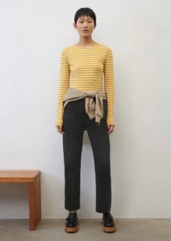 Marc O'Polo Striped Longsleeve Regular In Organic Cotton Slub Jersey