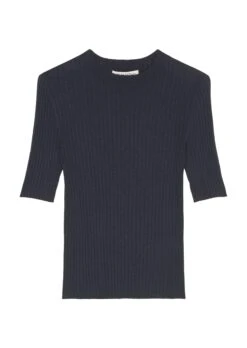 Marc O'Polo Short Sleeve Rib Knit Jumper Made Of Cotton/linen Slub Yarn -FashionLust Verkaufs-Shop 1662dde8f51e4a32b5eccbb15ea18eaa