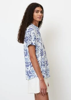 Marc O'Polo Short-sleeved Jersey Blouse Top In Printed Organic Cotton -FashionLust Verkaufs-Shop 1ec84cb0512c7d0e7321f0324c6a07f7