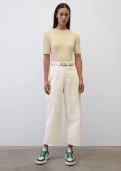 Marc O'Polo FEPPLA Barrel Leg Cropped Jeans Made Of A Natural Organic Cotton And Linen Blend