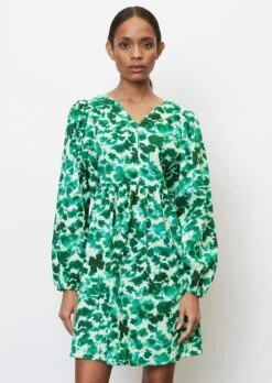 Marc O'Polo Short V-neck Dress With Voluminous Sleeves Made Of An Organic Cotton/lyocell Blend -FashionLust Verkaufs-Shop 205de778386ca5428666ad67602b7dec