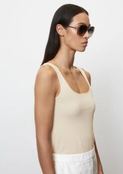 Marc O'Polo Sleeveless Top In A Shaped Fit Made Of Stretchy Organic Cotton Jersey