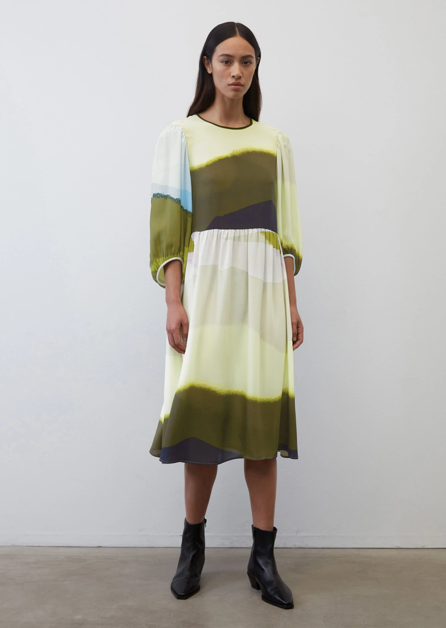 Marc O'Polo Voluminous Dress In A Cupro/viscose Blend 3 Marc O'Polo Voluminous Dress In A Cupro/viscose Blend