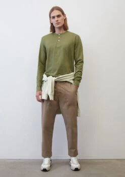 Marc O'Polo Slub Jersey Serafino, Shaped Fit Made From Pure Organic Cotton