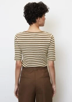Marc O'Polo Striped T-shirt With A Deep Round Neckline, Regular Fit Made Of Organic Cotton -FashionLust Verkaufs-Shop 29bc186fdbaf44da2ff23f6e8a1e6595
