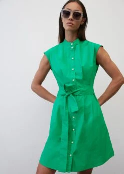 Marc O'Polo Sleeveless Shirt Dress Made Of Paper Touch Poplin