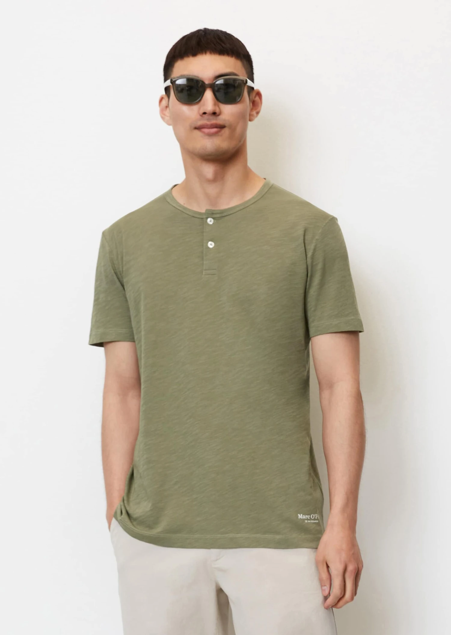 Marc O'Polo Serafino T-shirt Shaped In Soft Slub Jersey Fabric 6 Marc O'Polo Serafino T-shirt Shaped In Soft Slub Jersey Fabric – Bild 4