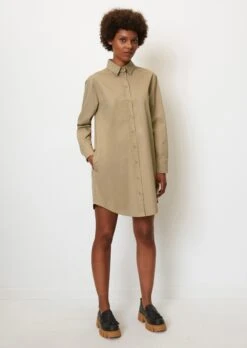 Marc O'Polo Short Shirt Dress Made Of A Stretchy Organic Cotton Blend