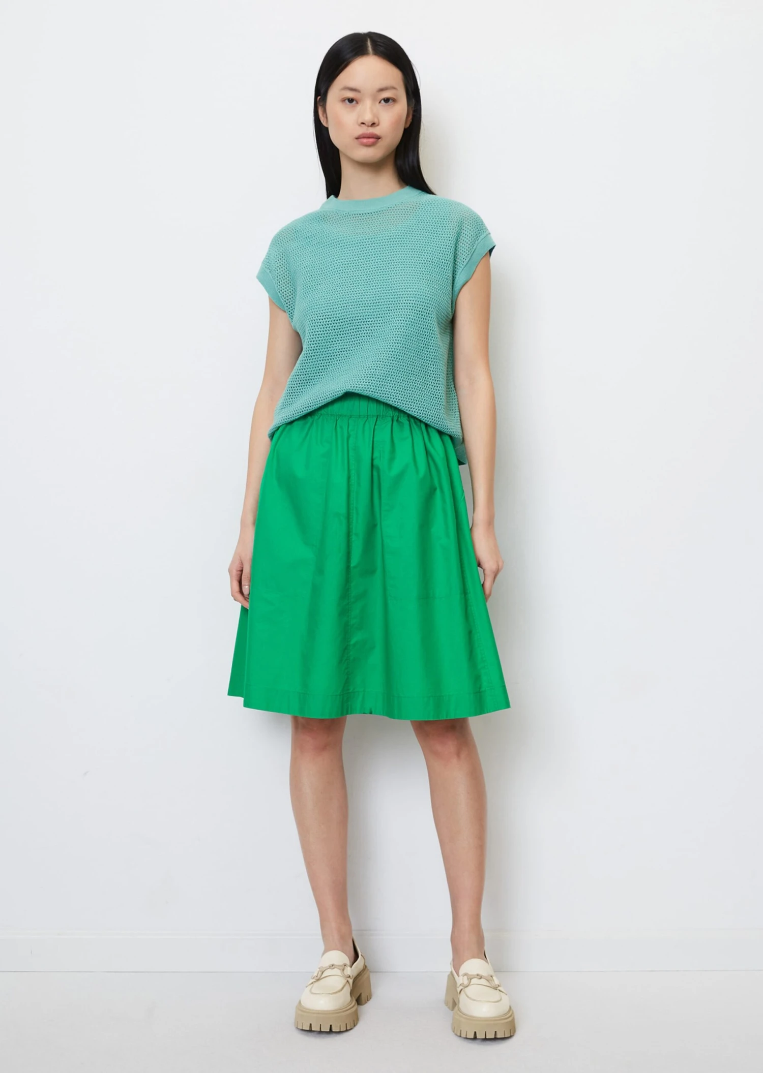 Marc O'Polo A-line Skirt With An Elasticated Waist In An Organic Cotton/lyocell Blend 3 Marc O'Polo A-line Skirt With An Elasticated Waist In An Organic Cotton/lyocell Blend