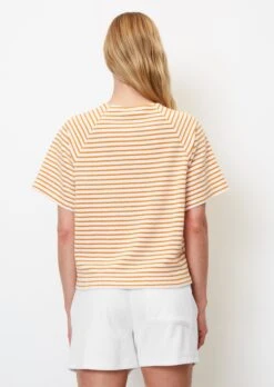 Marc O'Polo Striped Short Sleeve Terry Sweatshirt In A Regular Fit In An Organic Cotton Blend -FashionLust Verkaufs-Shop 3bf0baaca54058891a75953246467973