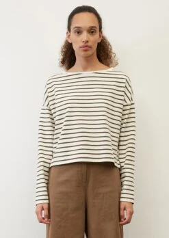 Marc O'Polo Stretchy, Striped Long Sleeve Top In A Regular, Cropped Fit Made Of Soft, Peached Jersey 14 Marc O'Polo Stretchy, Striped Long Sleeve Top In A Regular, Cropped Fit Made Of Soft, Peached Jersey -FashionLust Verkaufs-Shop 414d5469a83a1e9b680a872f3abca937