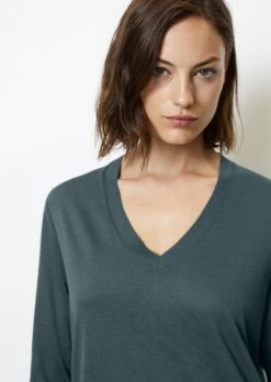 Marc O'Polo Luxury V-Neck T-Shirt Loose Made From Tencel™ Lyocell Cotton Mix -FashionLust Verkaufs-Shop 465f7bc582609dba7b3dd95b476333d7