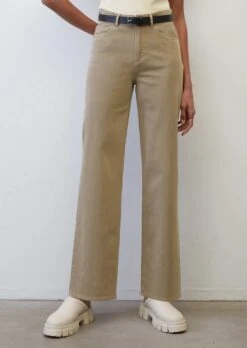 Marc O'Polo NELIS High Waist Wide Leg Trousers Made A Softly Brushed Organic Cotton Twill -FashionLust Verkaufs-Shop 4b4254bfe6ca66298fa058797a1ec28e