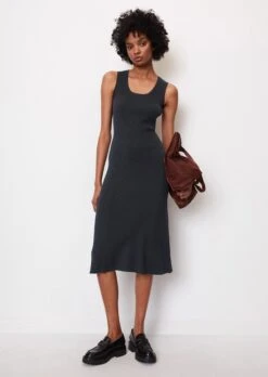 Marc O'Polo Sleeveless Fine Knit Dress In A Fitted Cut Made Of Organic Cotton