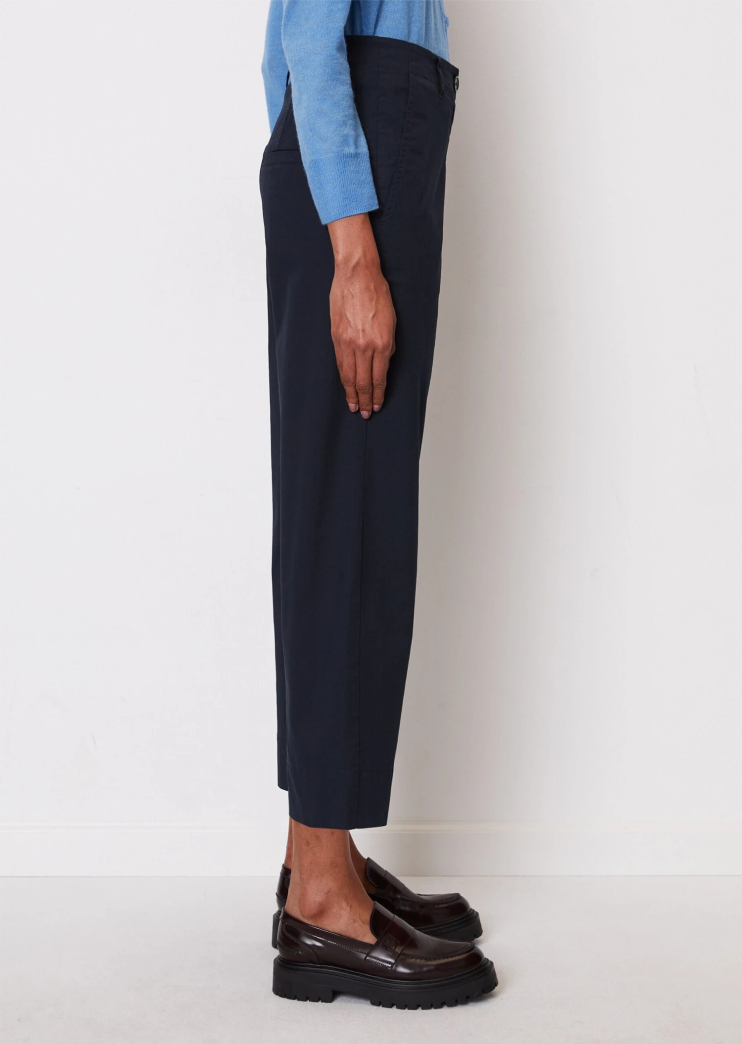 Marc O'Polo Wide Leg Trousers, Cropped In Stretchy Organic Cotton Twill 8 Marc O'Polo Wide Leg Trousers, Cropped In Stretchy Organic Cotton Twill – Bild 6