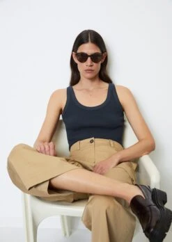 Marc O'Polo Waffle Jersey Tank Top Shaped Made Of Stretchy Organic Cotton