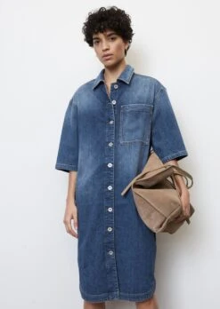 Marc O'Polo H-line Denim Dress Made Of Denim With A Cashmere Texture