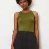 Marc O'Polo Sleeveless Top In A Regular Fit Made Of Organic Cotton Ribbed Jersey