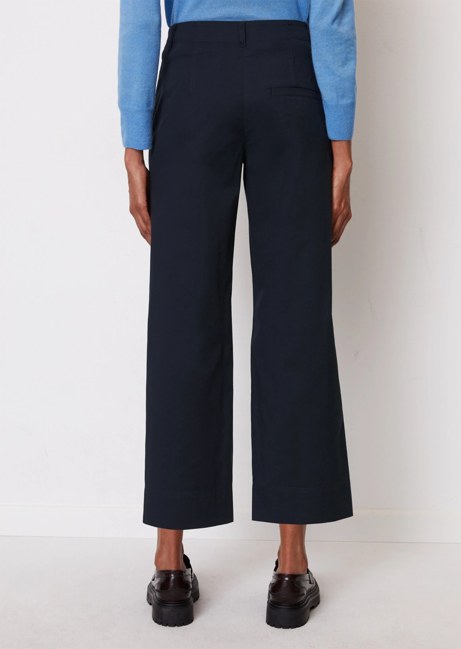 Marc O'Polo Wide Leg Trousers, Cropped In Stretchy Organic Cotton Twill 5 Marc O'Polo Wide Leg Trousers, Cropped In Stretchy Organic Cotton Twill – Bild 3
