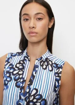 Marc O'Polo Sleeveless Mini Dress With A Floral Print Made Of Crisp Cotton Voile -FashionLust Verkaufs-Shop 626ea06e4831dc76b237521a9c4a4b99