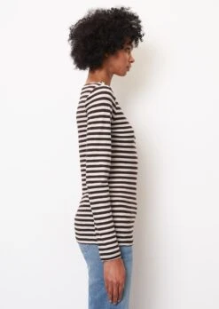 Marc O'Polo Striped Long Sleeve Top, Regular Fit In Organic Cotton Slub Jersey -FashionLust Verkaufs-Shop 62a2618f86c0d34db508460755aed379