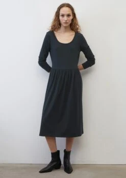 Marc O'Polo Jersey Dress With A Wide Skirt Made Of OCS Blended TENCEL™ Modal