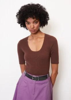 Marc O'Polo Short-sleeved Knitted Jumper With A Square Neckline Made Of Organic Cotton -FashionLust Verkaufs-Shop 6cd3ffd5cb2a65c39d73dbcba2029a95 1
