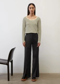 Marc O'Polo Striped Long Sleeve Top In A Loose Fit Made Of Heavy Jersey Fabric Composed Of Organic Cotton