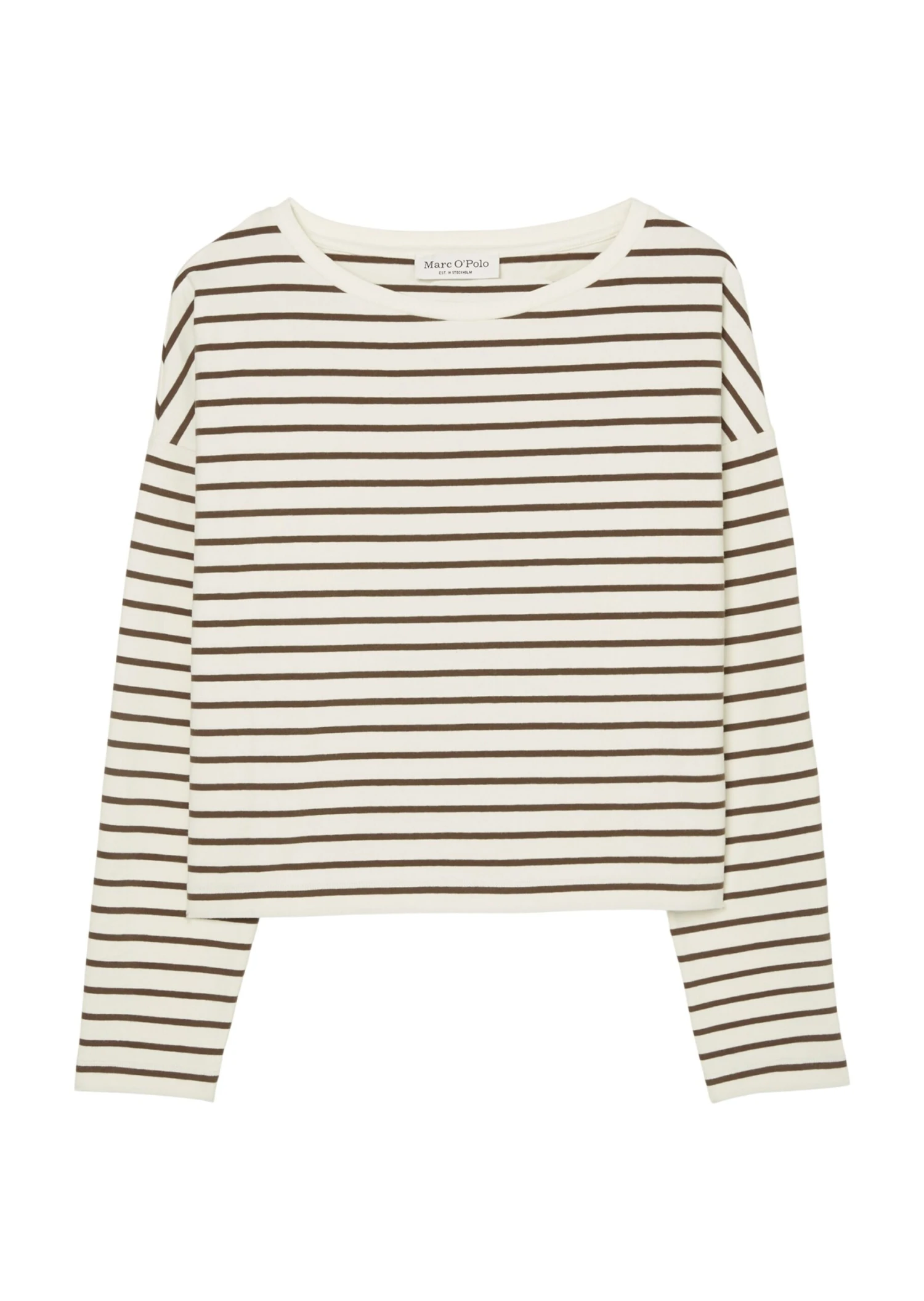 Marc O'Polo Stretchy, Striped Long Sleeve Top In A Regular, Cropped Fit Made Of Soft, Peached Jersey 10 Marc O'Polo Stretchy, Striped Long Sleeve Top In A Regular, Cropped Fit Made Of Soft, Peached Jersey – Bild 8