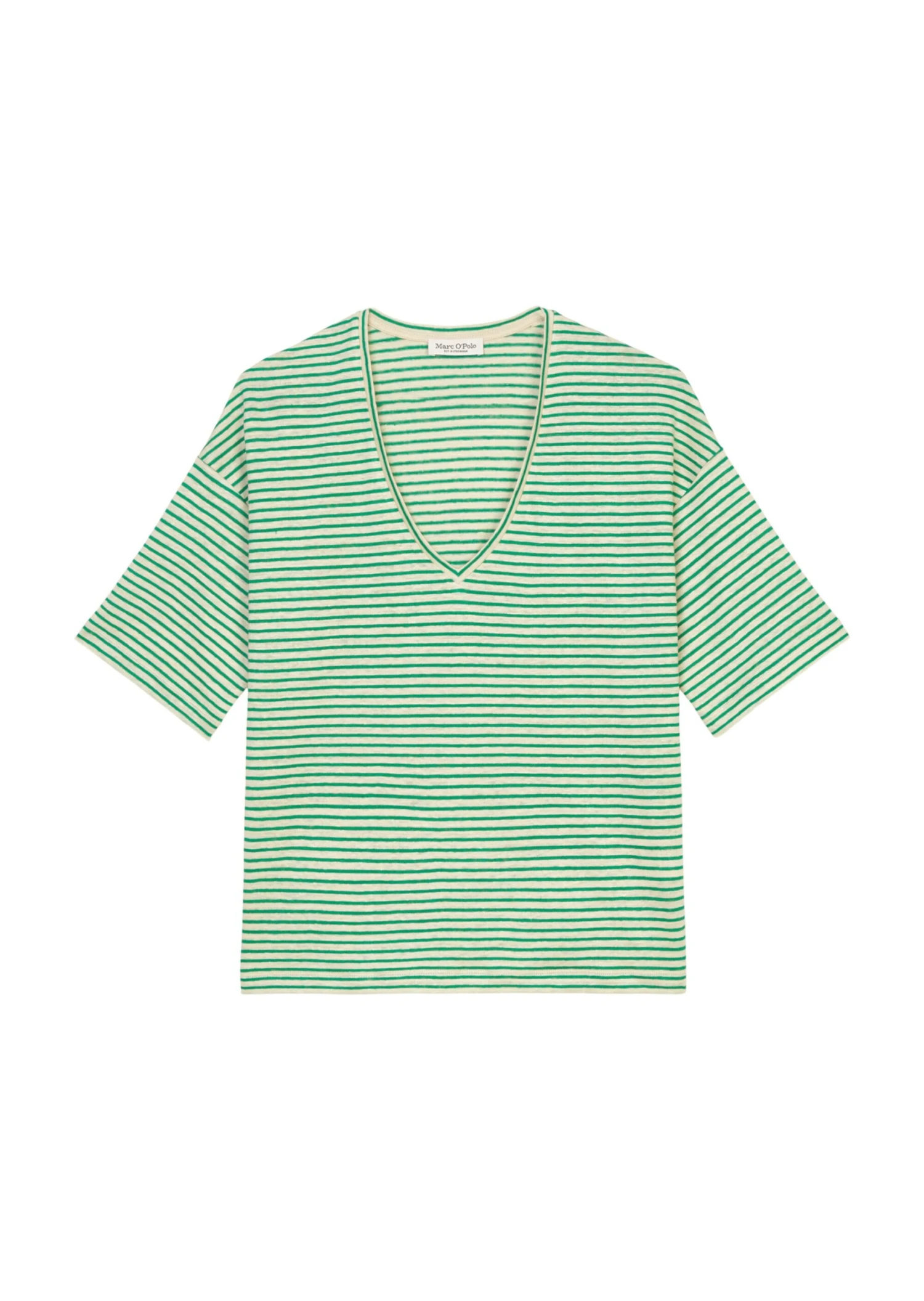 Marc O'Polo Striped V-neck T-shirt Made From Pure Linen Jersey 10 Marc O'Polo Striped V-neck T-shirt Made From Pure Linen Jersey – Bild 8