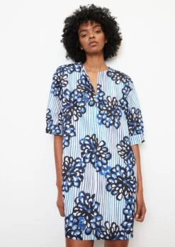Marc O'Polo Print Beach Dress Made Of Crisp Cotton Voile