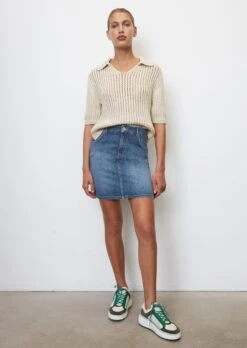 Marc O'Polo Short Denim Skirt Made Of Denim With A Cashmere Texture