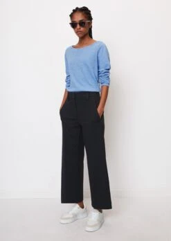 Marc O'Polo Bateau Neck Long Sleeve Top, Regular Fit In A Lightweight Slub Jersey Fabric