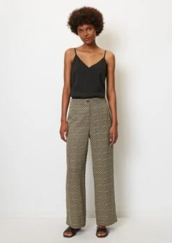 Marc O'Polo Flowing Wide-leg Trousers Made From Viscose Twill