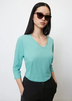 Marc O'Polo Oversized Basic V-neck T-shirt Made Of Organic Cotton Single Jersey