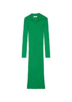 Marc O'Polo Rib Knit Dress With A Polo Collar Made Of An Organic Cotton And Linen Blend -FashionLust Verkaufs-Shop 8d092e24091747378befeca8d9edca73