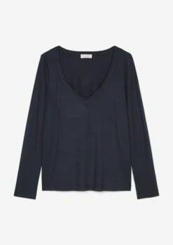 Marc O'Polo V-neck Long Sleeve Top In A Loose Fit From LENZING™ ECOVERO™ -FashionLust Verkaufs-Shop 8d74a6e16fe5874a66e2fb7bc59a8b6f