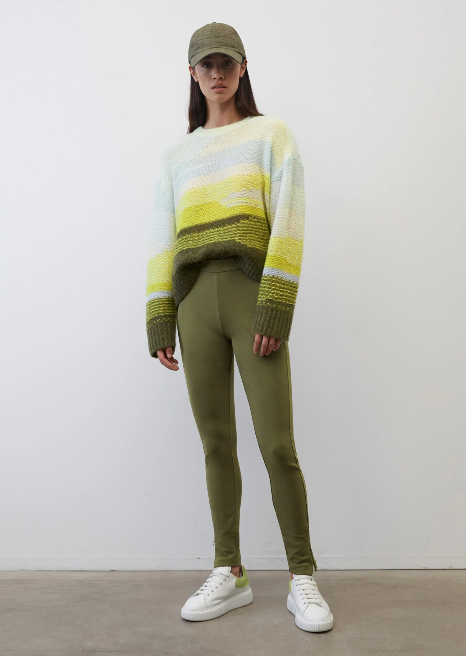 Marc O'Polo Jersey Leggings With Zips At The Hem Made Of Stretch Interlock Fabric