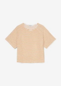 Marc O'Polo Striped Short Sleeve Terry Sweatshirt In A Regular Fit In An Organic Cotton Blend -FashionLust Verkaufs-Shop 91498ea23dc53b93b49ae657a2fab2c6