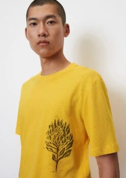 Marc O'Polo Printed T-shirt, Regular Fit Made Of A Blend Of Organic Cotton And Linen