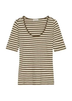 Marc O'Polo Striped T-shirt With A Deep Round Neckline, Regular Fit Made Of Organic Cotton -FashionLust Verkaufs-Shop 9d638dc31c4030d86c192a2cb992be57